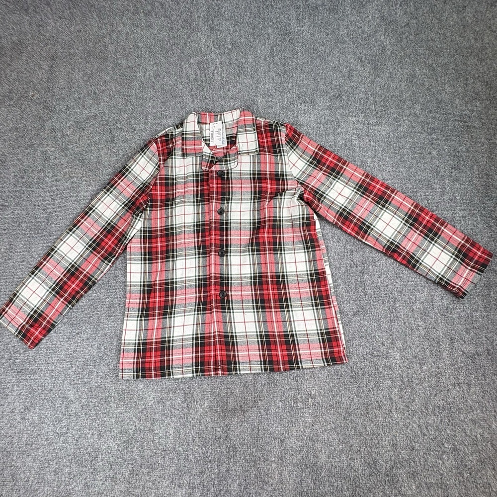 The Children's Place Plaid Pajama Top Girls L 10/12 Red Black Flannel Holiday
